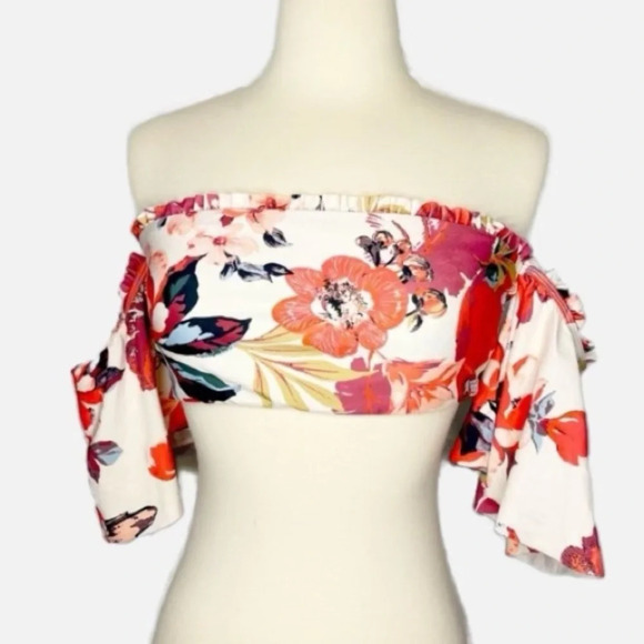 Tularosa Tops - Tularosa Floral Lillian Crop Top Size Large